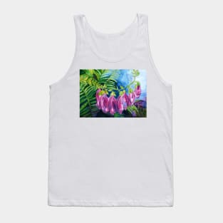 Pink Foxglove watercolour painting Tank Top